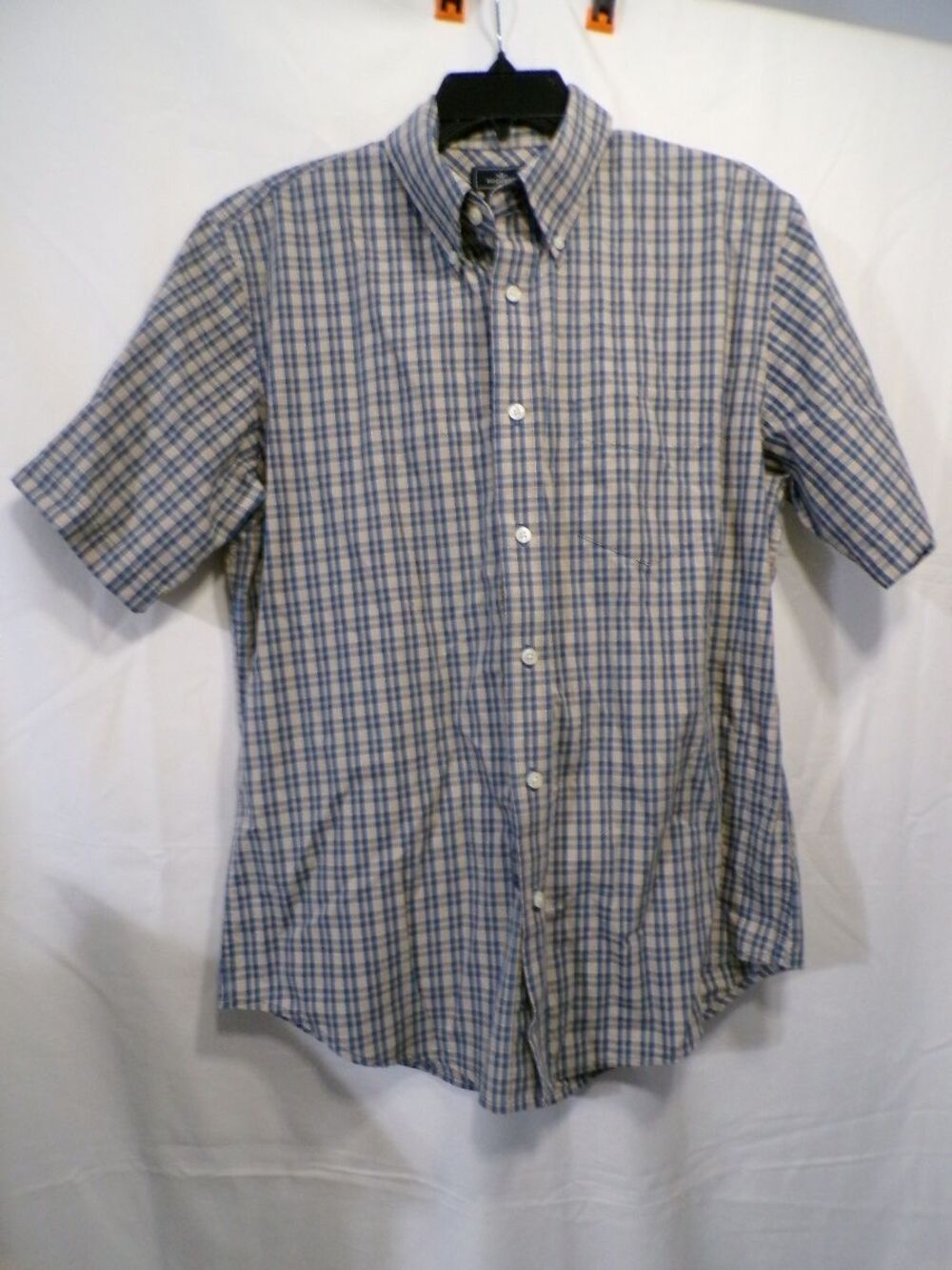 Dockers Men's T-Shirt M Plaid Short Sleeve Collared Cotton Blend - Picture 1 of 4